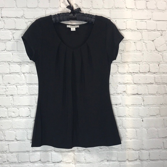 White House Black Market Tops - WHMB Black pleated front tee Sz Small